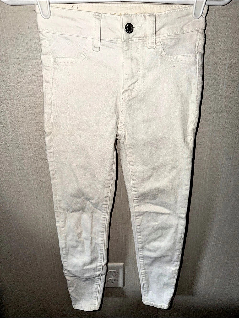 American Eagle Next Level Stretch Skinny Jeans White Waist 000